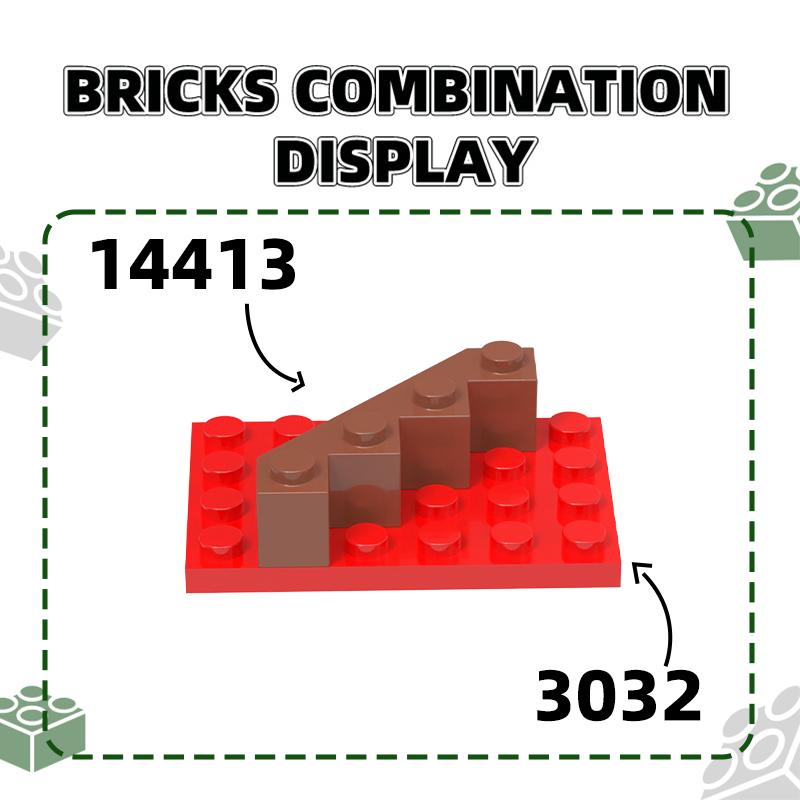 47Pcs/Lot 14413 4x4 Wedge Facet Creating Cubes Moc House Accessories Works with with Brick Construction Kids Toy Sets Gift Idea Box