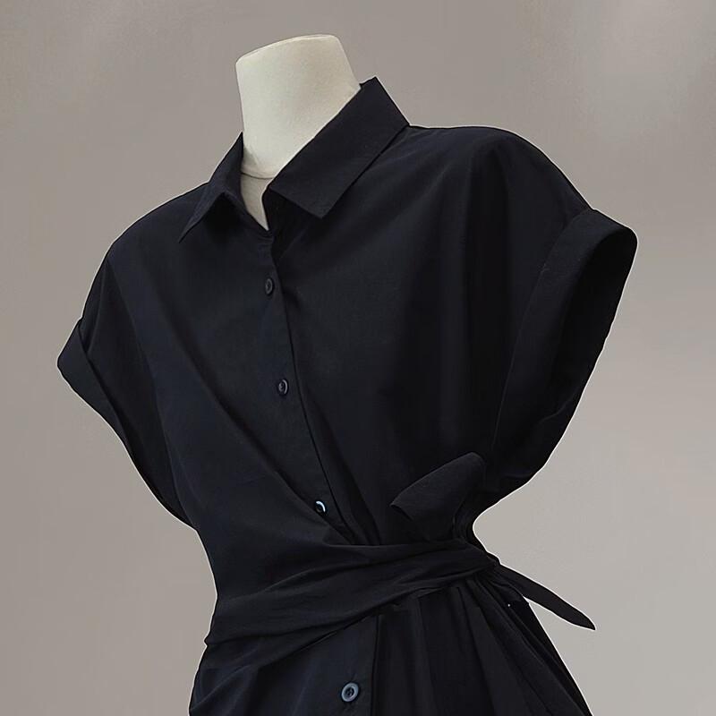 Women's Lapel Solid Color Sleeveless Commuter Shirt