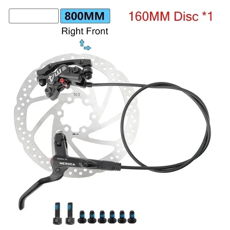 Freni Meroca 4 Pistoni Freni Idraulici Freni per Bicicletta Mtb Pinza Rotor 160mm Set Bicicletta da Montagna 800/1400mm per E4 ZEE M420