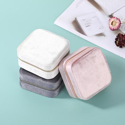 Caja contenedora organizadora de joyería con cremallera y botones, organizador de joyas, estuche de joyería de viaje, caja de joyería portátil