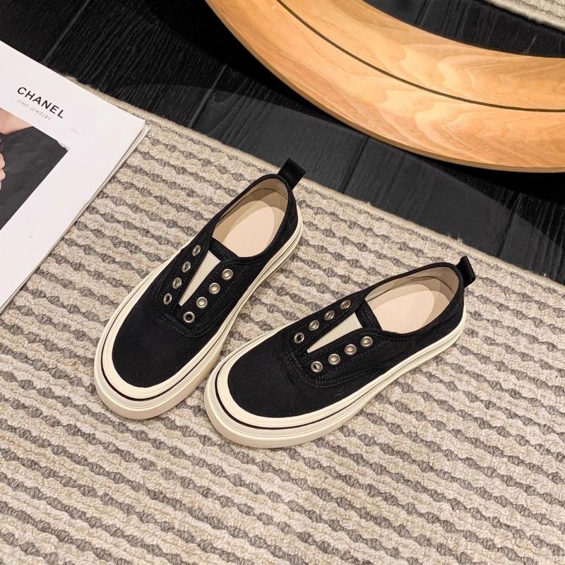 Wear Canvas Shoes Women's New Spring Breathable Casual One-pedal Single Shoes Platform White Board Shoes