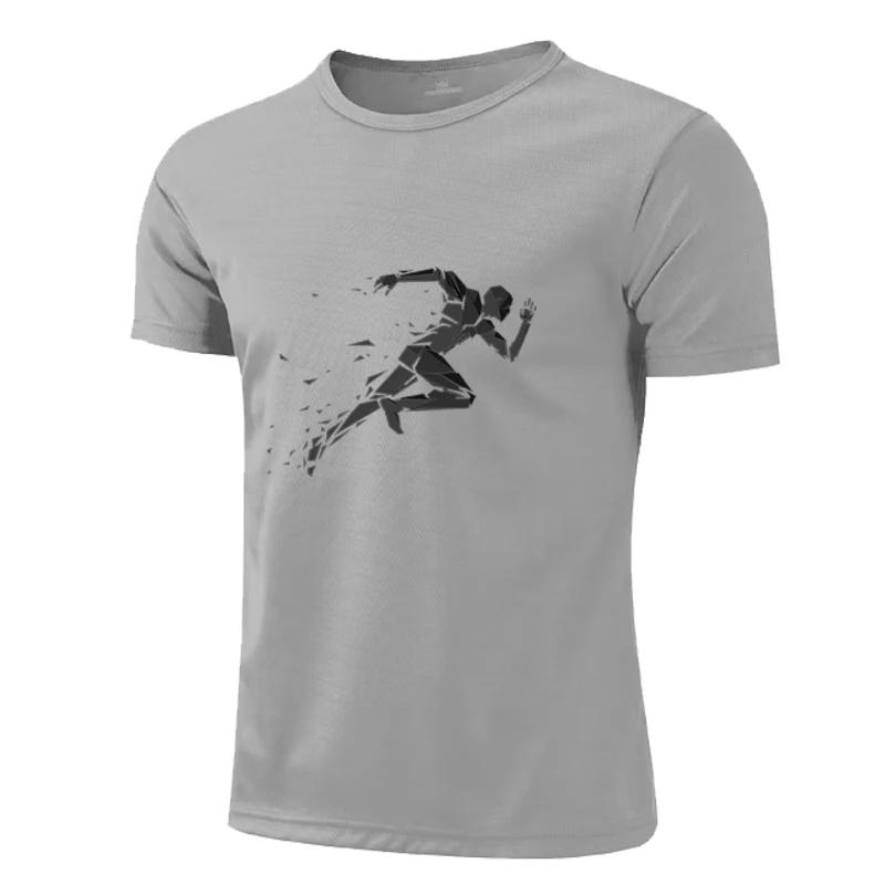 Summer New Men'S Mesh, Eye Breathable, Fast -Drying Fitness Sweatshirts Casual Short -Sleeved T -Shirt Hip -Hop Street Men'S Top