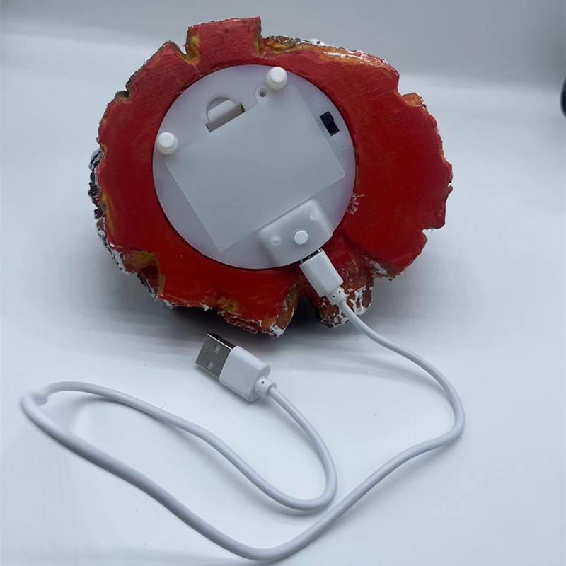 LED Resin Charcoal Flame Light: Modern Minimalist Battery-Operated Ornament & Christmas Gift Props
