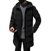 Padded-on men's medium and long winter thickened casual warm padded jacket hooded winter padded jacket