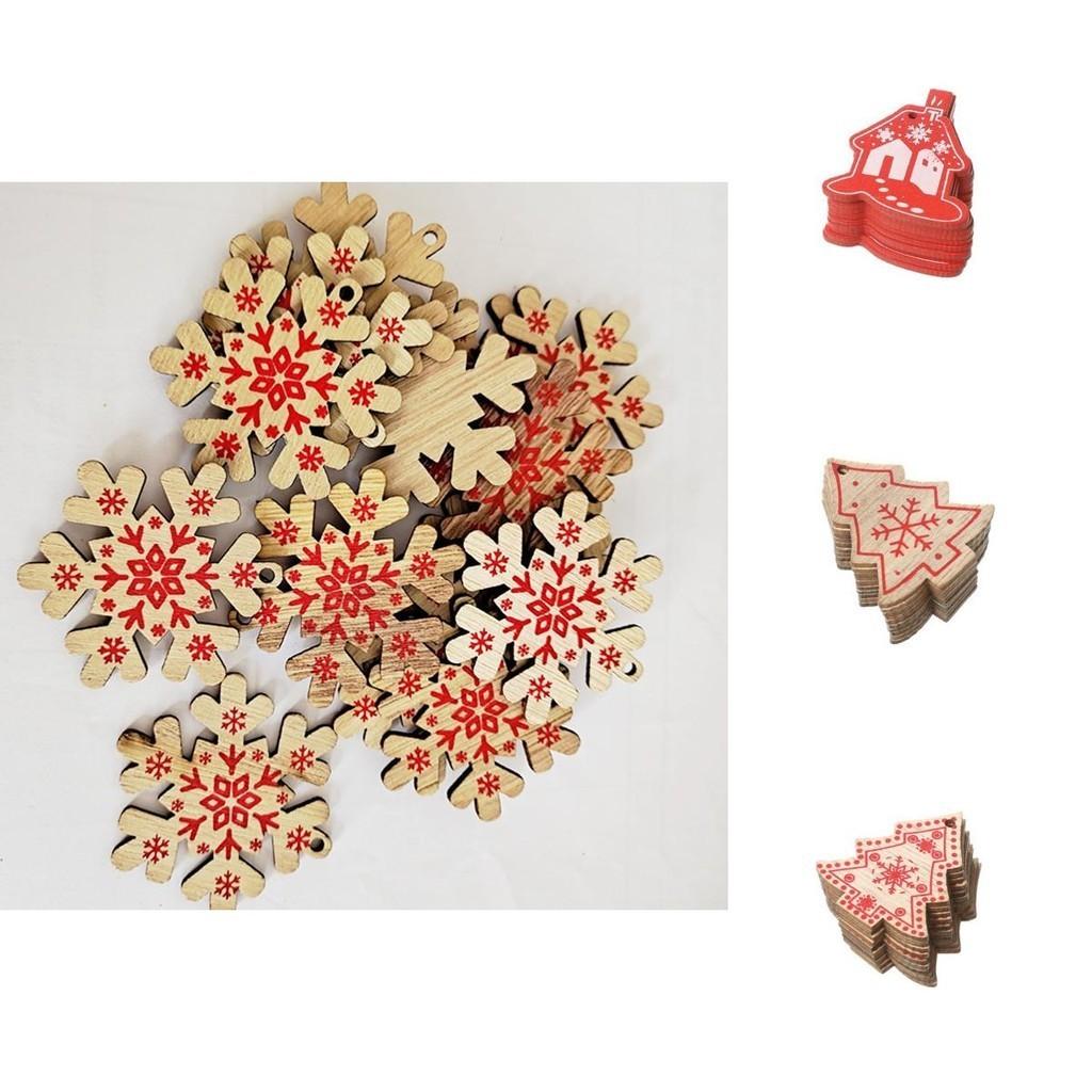 Charming 10pcs Wooden Christmas Tree Ornaments For Festive Home Decor