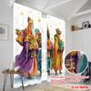 2pcs,2D plane printing Creative Curtains Three Wise Men with Gifts Versatile Fabric (without rod) Decorations Outdoor for