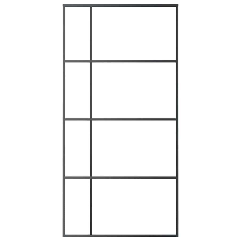 Vidaxl Sliding Door, Esg Glass And Aluminium, 102.5X205 Cm, Black