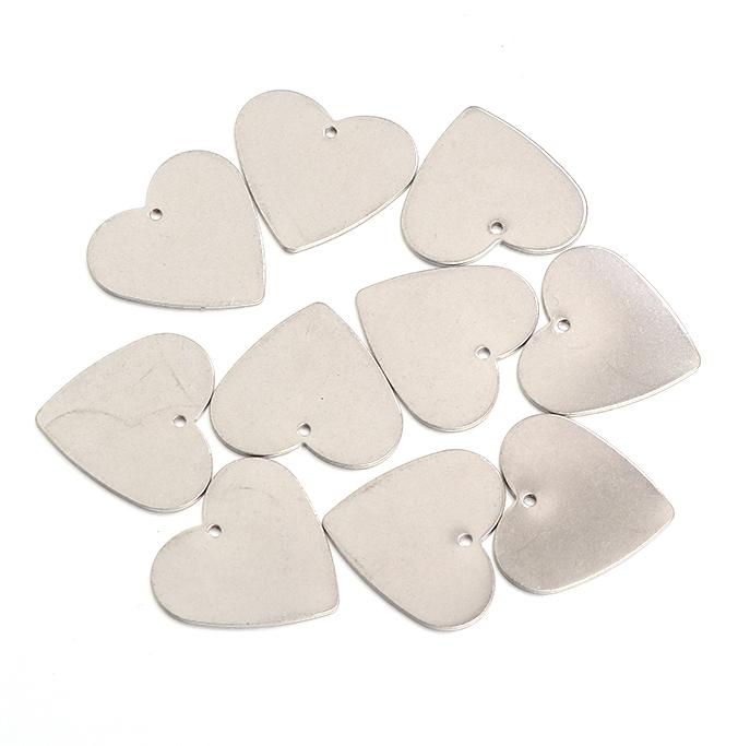 LOULEUR 10pcs Stainless Steel Metal Heart Shape Connectors For Bracelets Pendants Blank Diy Charms Jewelry Makings Findings
