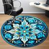 1pc Blue Floral Mandala Chair Carpet for Office Non-Slip, Machine Washable Rug for Office - Holiday DecorMachine Made yy251029108