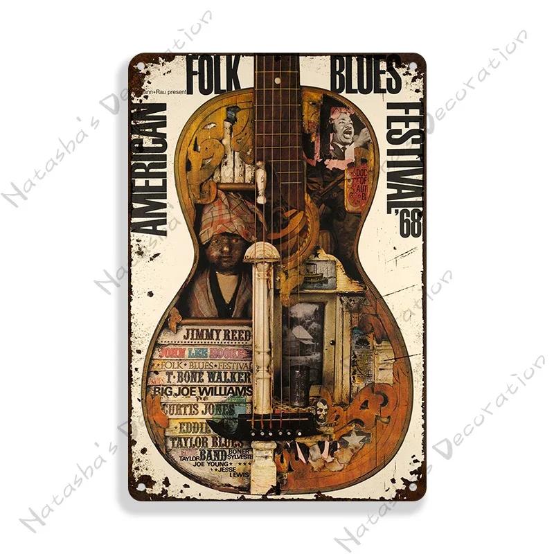 Classic Blues Metal Tin Sign Music Metal Poster Garage Cafe Wall Decor Old Fashion Metal Plaque Vintage Poster Wall Plate