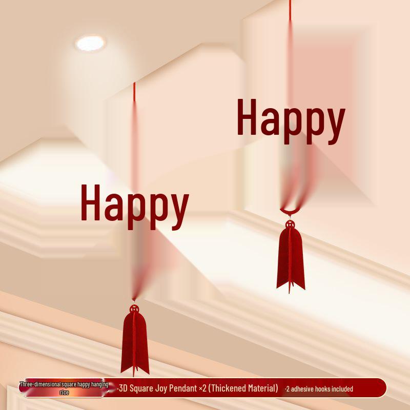 Xi Character Wedding Decoration Set: Bride's Room Hanging Ornaments