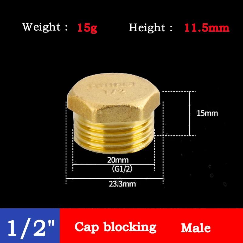 10pcs Brass Pipe Fitting Female Male Movable Joint/Plug/Cap Blocking/Reducing Bushing PipeJoint Adapter 1/2" Thread