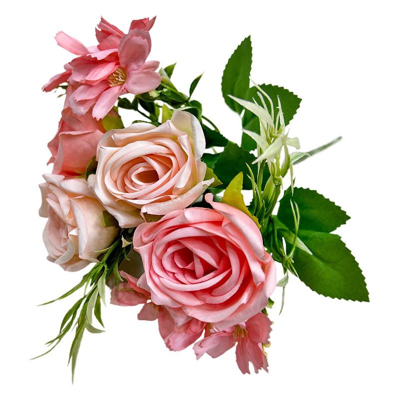 Artificial Flower Spring 4 Flower Rose Chrysanthemum Combination Flower Rose Fake Flower Silk Flower Small Rose