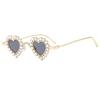 Retro Heart Shaped Sunglasses Fashion Metal Love Cute Sun Glasses Small Colorful Eyewear For Women UV400 Sunshades