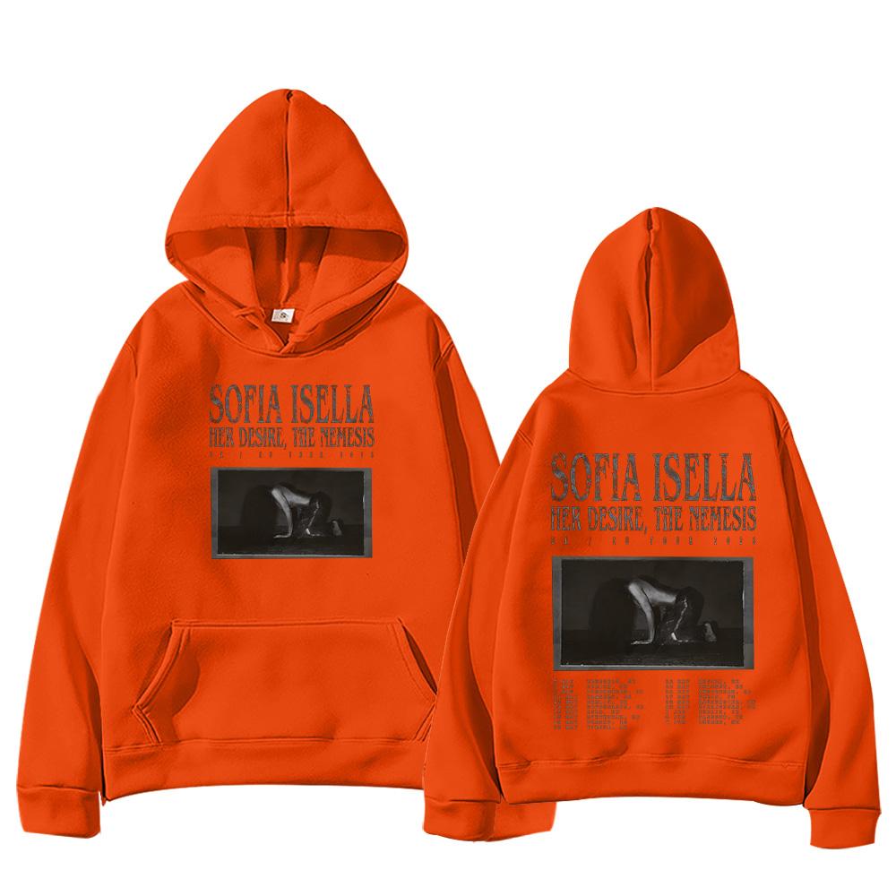

Sofia Isella Her Desire The Nemesis Tour 2026 Hoodies Women Men Fashion Long Sleeve Sweatshirts Fall Loose High Street Pullovers XXXL хаки