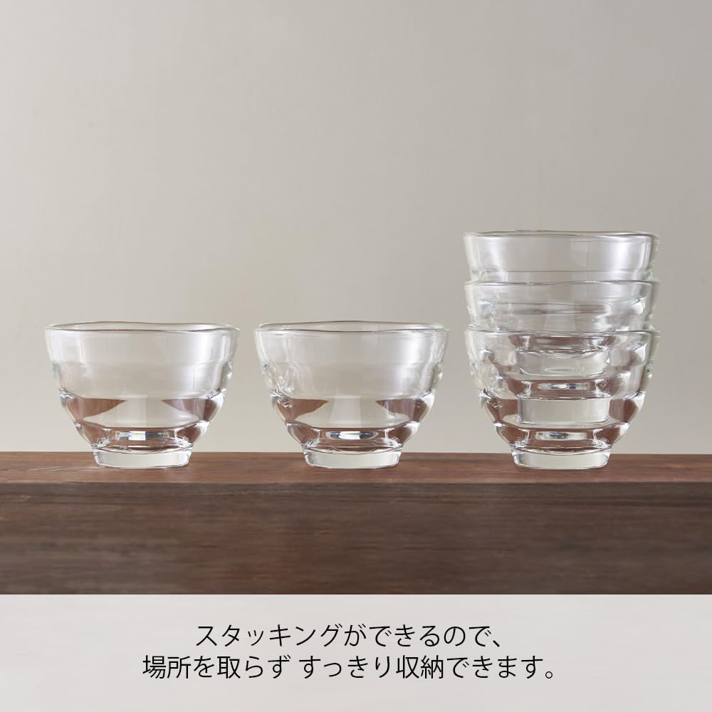 Hario Varmebestandig glasskoppsett med 5 stk Mikrobølgeovn Tåler oppvaskmaskin 170 ml laget i Japan HU-3012