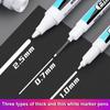 3/5 PCS White Permanent Paint Marker Set for Wood Rock Plastic Leather Glass Stone Metal Canvas Art Supplies Painting Supplies