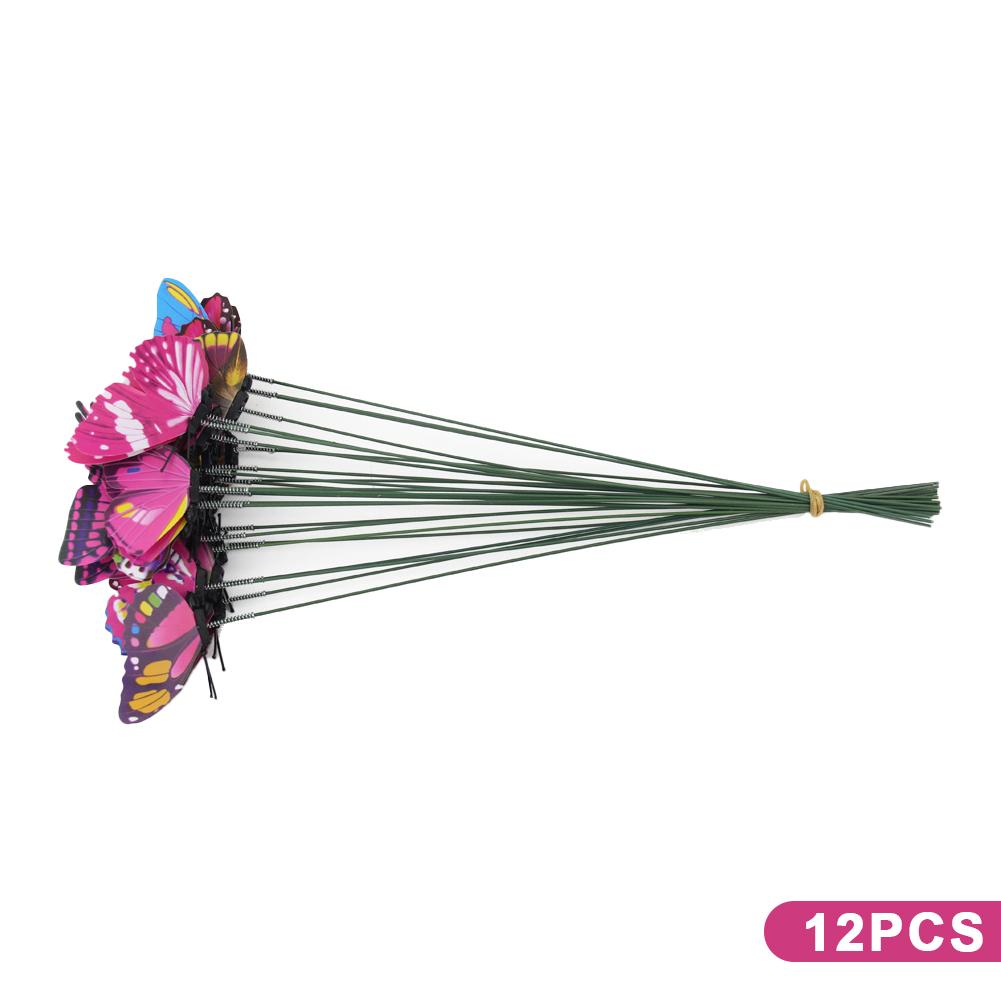 12Pcs Simulated Butterfly Stakes Garden Waterproof Butterfly Ornaments Indoor Outdoor Yard Patio Plant Pot Flower Bed