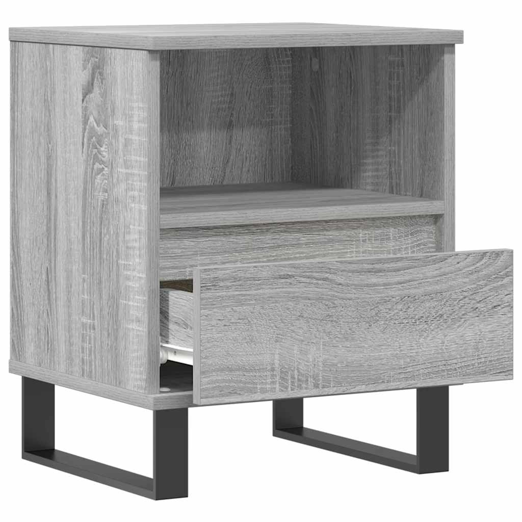 Nightstand Gray Sonoma 40 x 35 x 50 cm Engineered Wood
