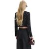 Self-Portrait Snowflake Dot Light Pink Fringed Knit Long Sleeve Jacket Women jackets Black Mixed-Color SWF344M05500