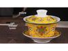 Extra Large Jingdezhen San Cai Gaiwan Ceramic Tea Set for Gongfu Eight Treasures Brewing, Ideal for Office and Home Use.