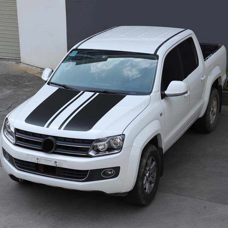 For VW Volkswagen Amarok 2011-2018 PVC Car Front Hood Panel Trim Sticker Post Vinyl Stickers Decoration Accessories