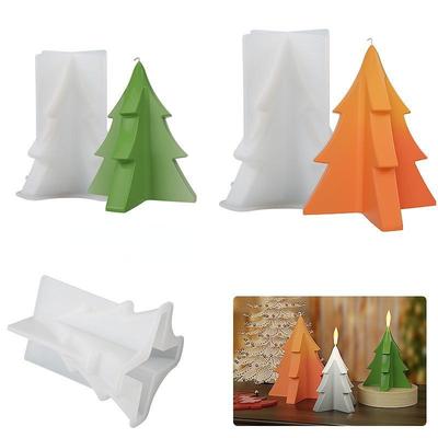 Christmas Tree Silicone Molds for DIY Handmade Aromath Gypsum Scented Candle Mould Christmas Decorations Home Decor Crafts