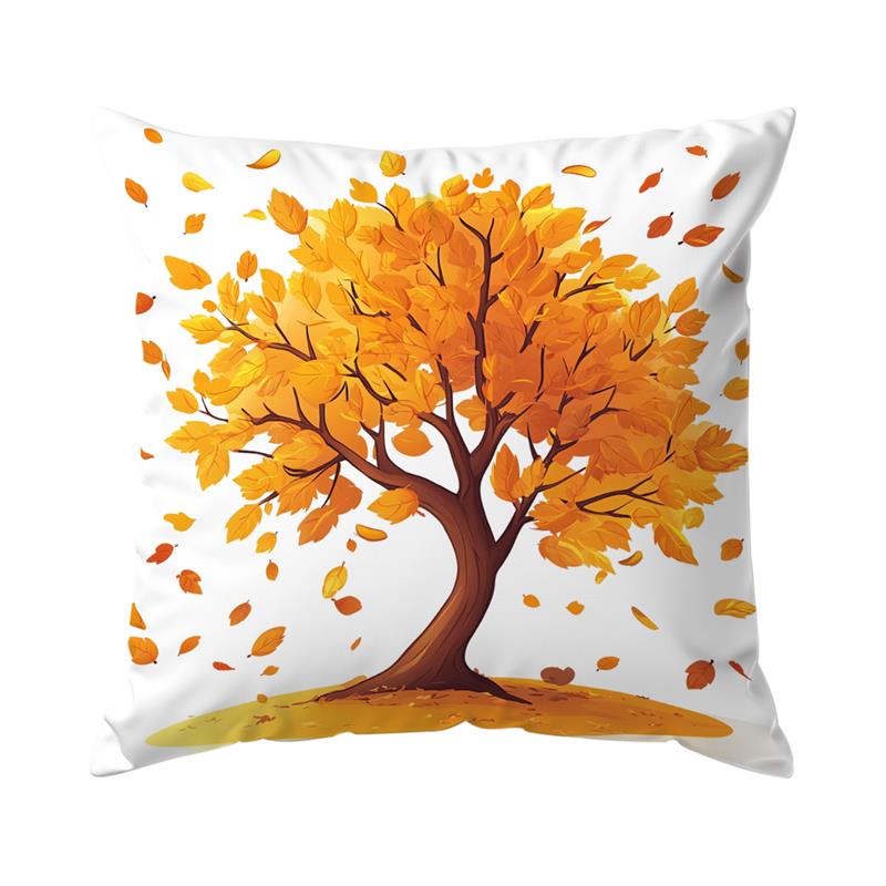 1Pc Autumn Fallen Leaves Pillow Cover For Home Living Room Bedroom Sofa Office Decorative Pillowcase Soft Throw Pillows 45X45Cm