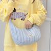Girl Sweet Shoulder Bag New Striped High-end Casual Messenger Bag Versatile Personality Dumpling Bag
