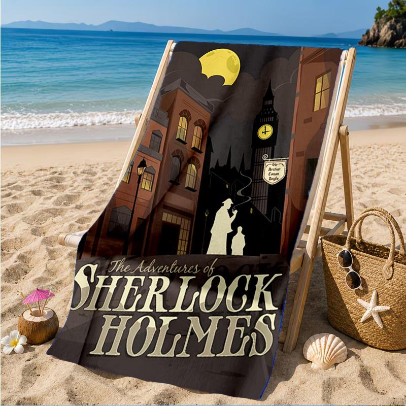 Sherlock Victorian Mystery Beach Towel, Microfiber Beach Towel, Perfect For Pool, Beach, Travel, Home Decor Beach Party Fan Gifts