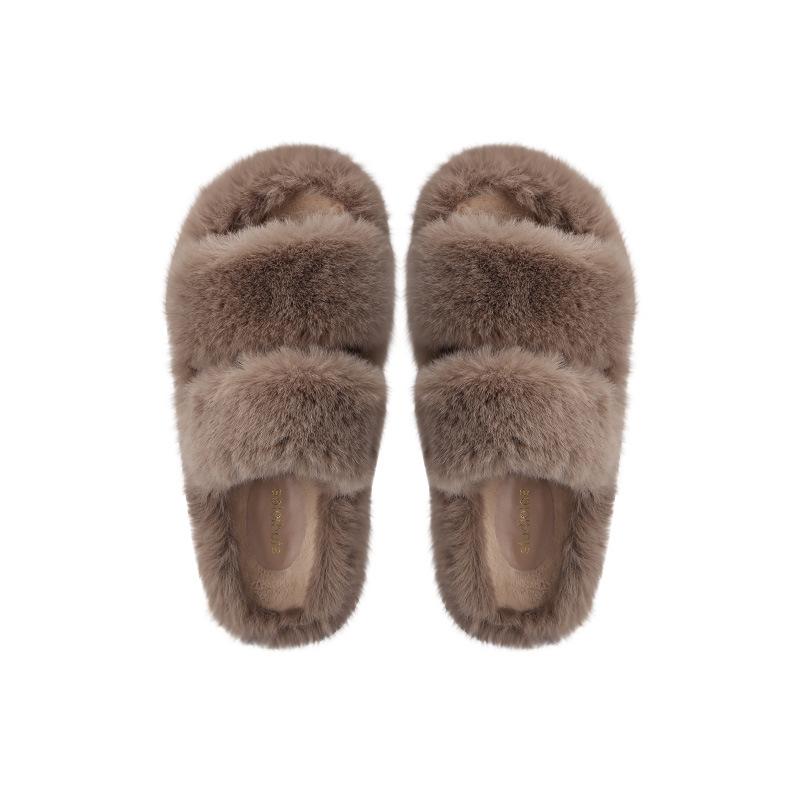 

2025 новая студенческая вечеринка односложные тапочки на толстой подошве, зимние, бархатные, теплые, ленивые, женские 35