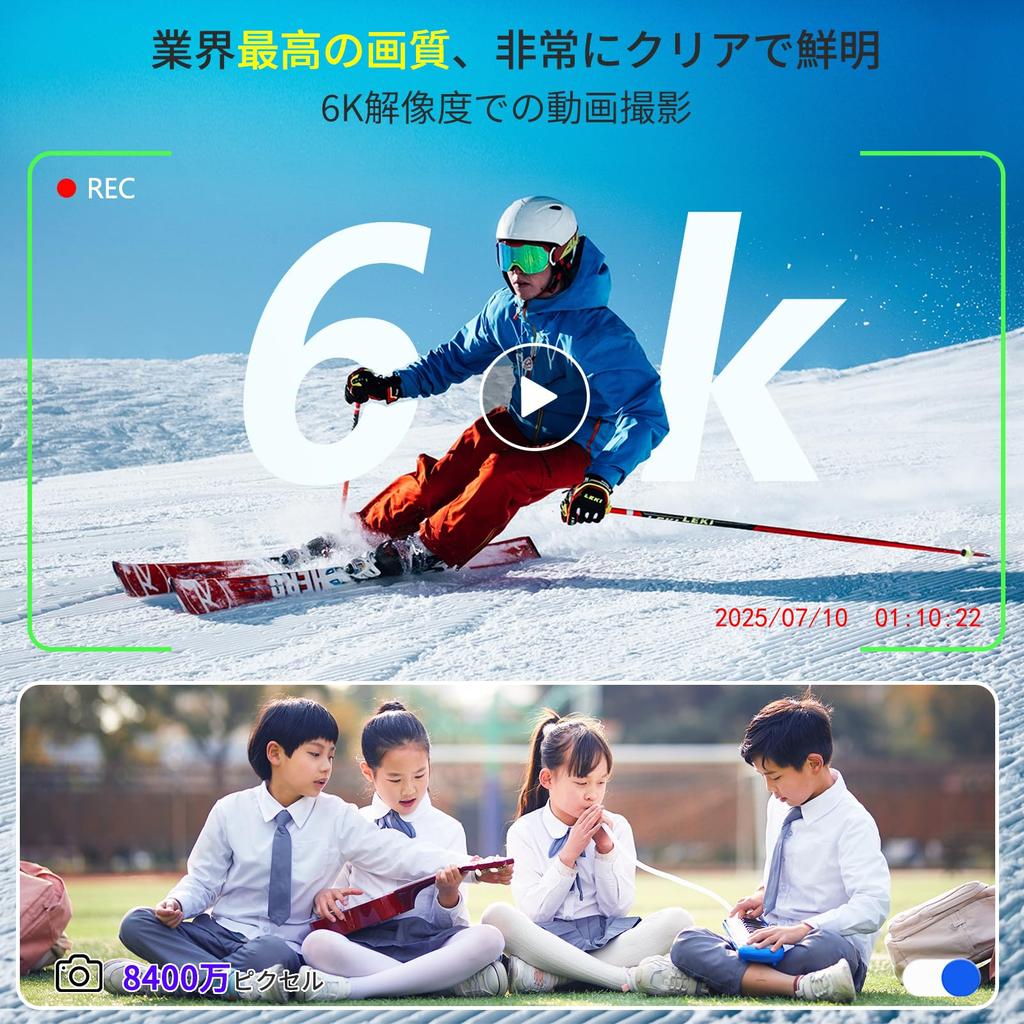 Best 6K Digital Smartphone Transfer Compact 18x Auto Digital Selfie LED LCD MicroSD Card Included Ideal for School Black 2026's Recording Camera,