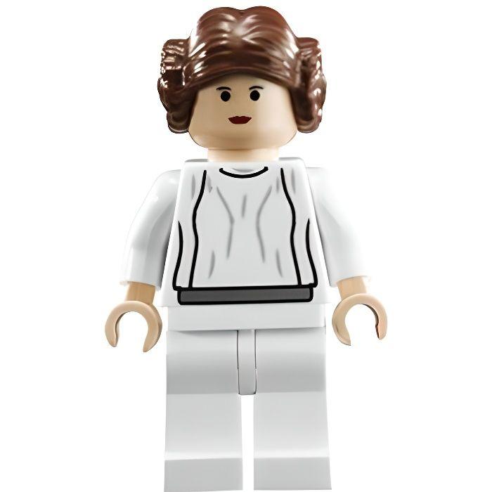 Lego Star Wars Princess Leia Figurine (white dress) with blaster bianco