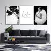 Modern Wall Prints Picture Flower Modular Poster Black White Ballet Girl Canvas Painting Life Quote Art Living Room Decor HD0082