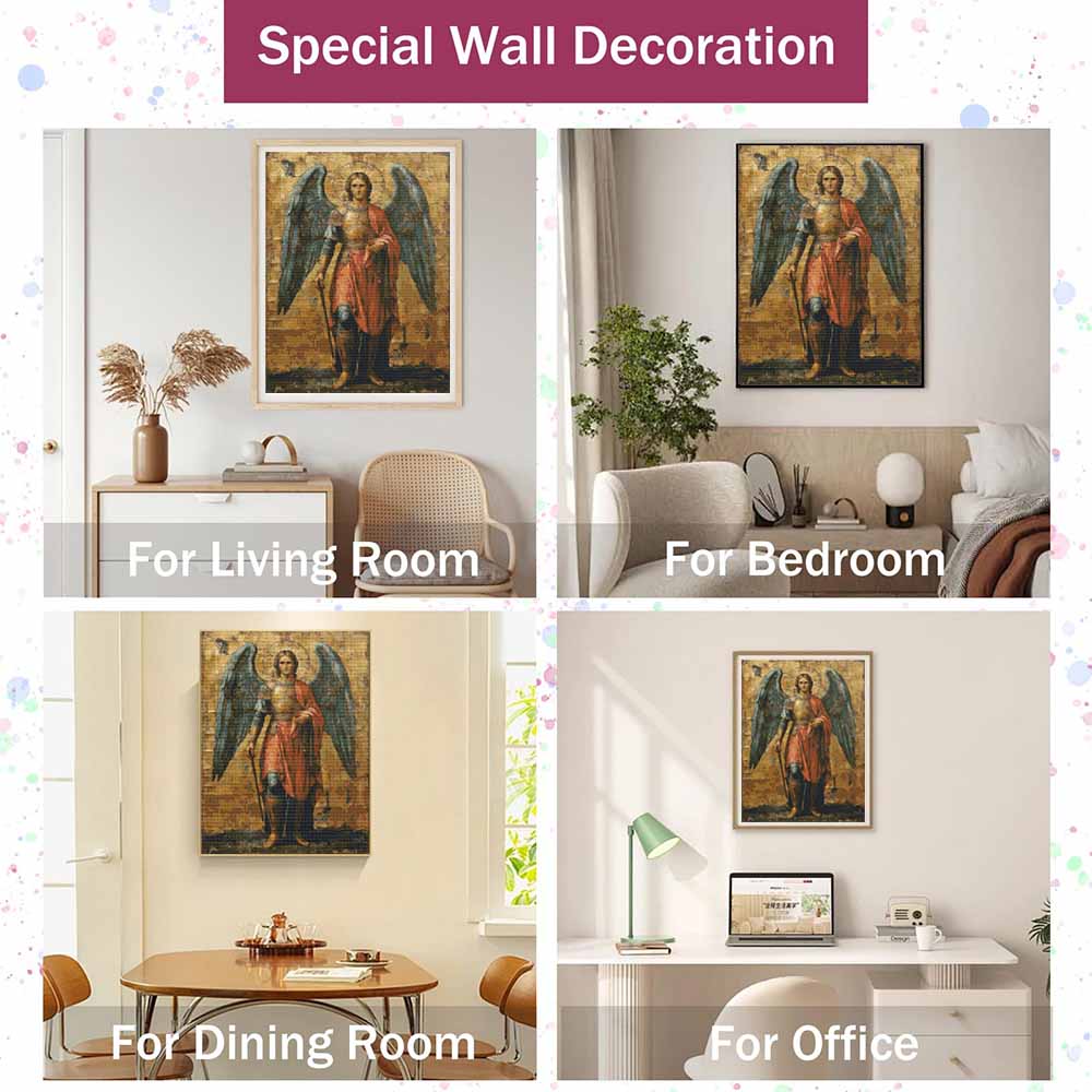 Diamond painting Archangel Michael religious artwork DIY 5D home room decoration kit