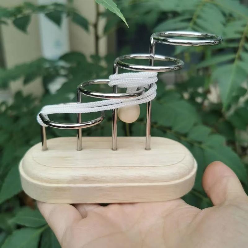 Threading Wooden Rope Loop Puzzle Luban Lock Brain Teaser Educational Intellectual Toys Adults Kids Casse Tête Chinois