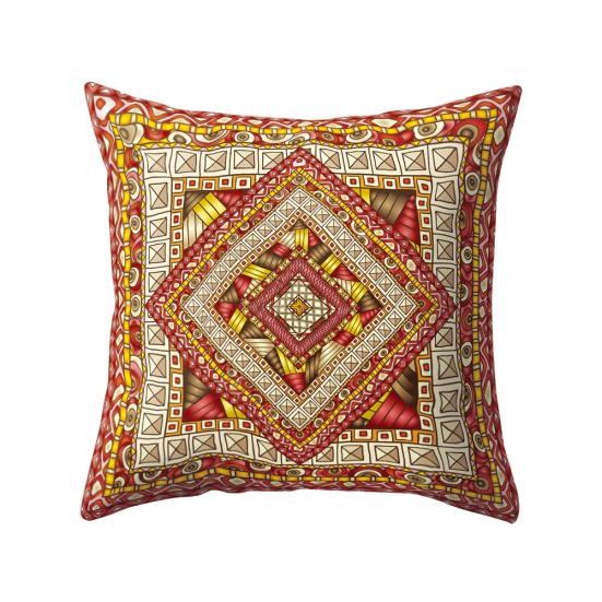 Retro Mexico Style Symmetrical Colorful Flower Waist Cushion Pillow Case Decor