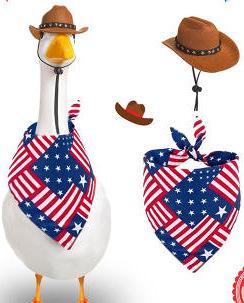 Goose Outfit Set Plastic Lawn Porch Patriotic Goose Clothes Outfit for Outdoor Patio Yard Lawn Art Decoration Accessories