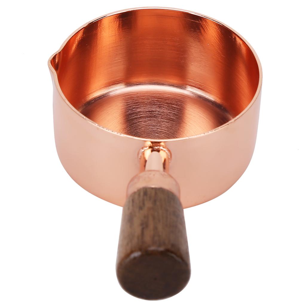 Sauce Pan Wooden Handle Rose Gold Stainless Steel Sauce Pot for Cooking Kitchen Ware1/4cup