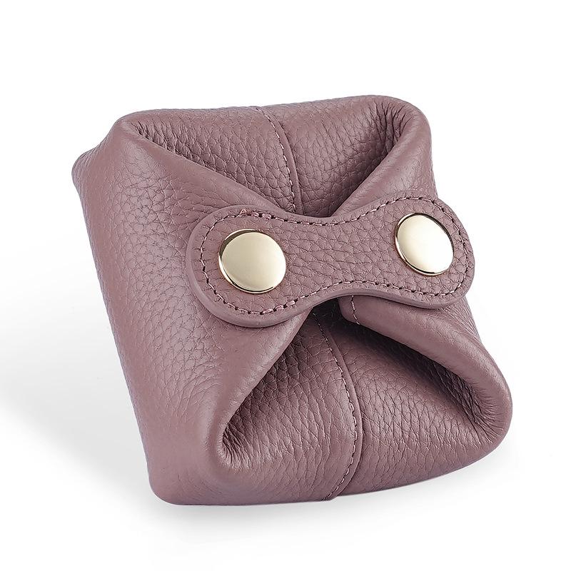 Urocza japońska i koreańska mini portmonetka ze skóry bydlęcej na monety, słuchawki, szminkę i klucze