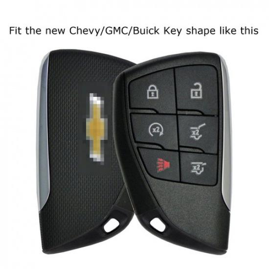 Red TPU Key Fob Case w/ Face Cover For -up Chevy Suburban/Tahoe, GMC Yukon
