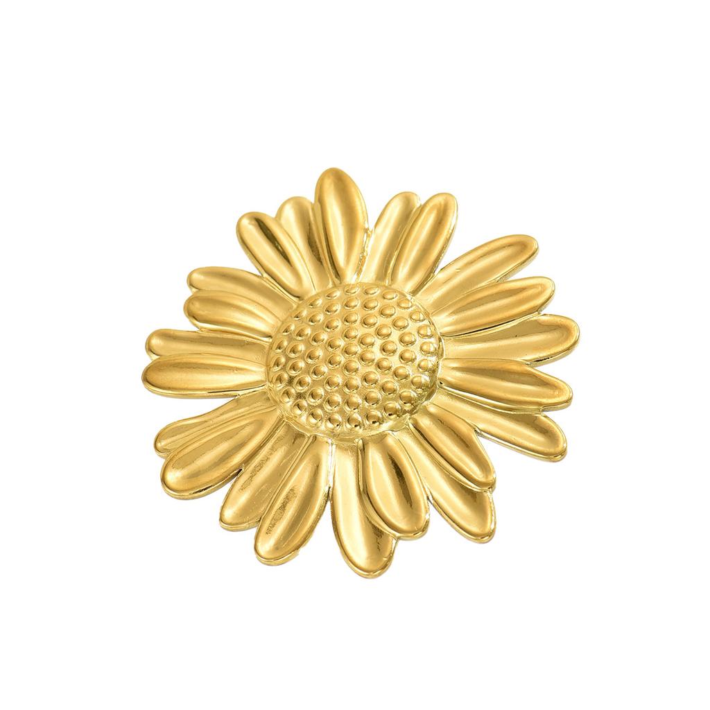 2025 New Geometric Wind Women's Ring, Niche Sunflower Design 18k Electroplated Gold Premium Sense Ring