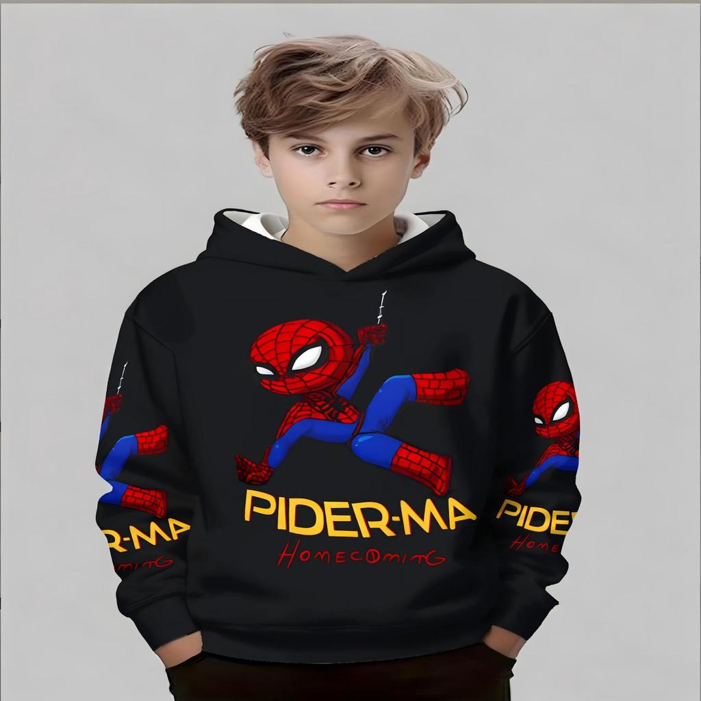 2026 Children's Hoodies 3D Spider Printed New Men's and Women's Hoodies Casual Neutral Hoodies Children's Hoodies Clothing