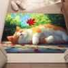 Cozy Cat Door Mat Cute Cartoon Kitten Flowers Pattern Entrance Rug Soft Non-Slip Welcome Mat for Pet Lovers Home Decor