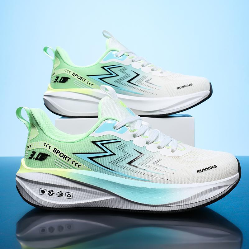 Mens Running Shoes  New Mesh Breathe Lightweight Cushioning Thick Sole Marathon Sneakers Fashion Multi-Color Casual Sneakers