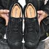 Moda Outono Inverno Camada Superior Couro de Vaca Sapatos de Bico Aberto para Exterior Masculino Sapatos de Trabalho Tamanho 38-45 Tênis Mocassins de Couro Genuíno Oxfords Masculinos