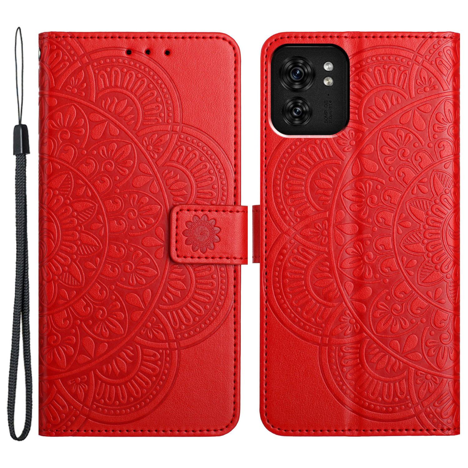 

For Motorola Edge 40 5G Case Wallet PU Leather Stand Folio Flip Phone Cover Red