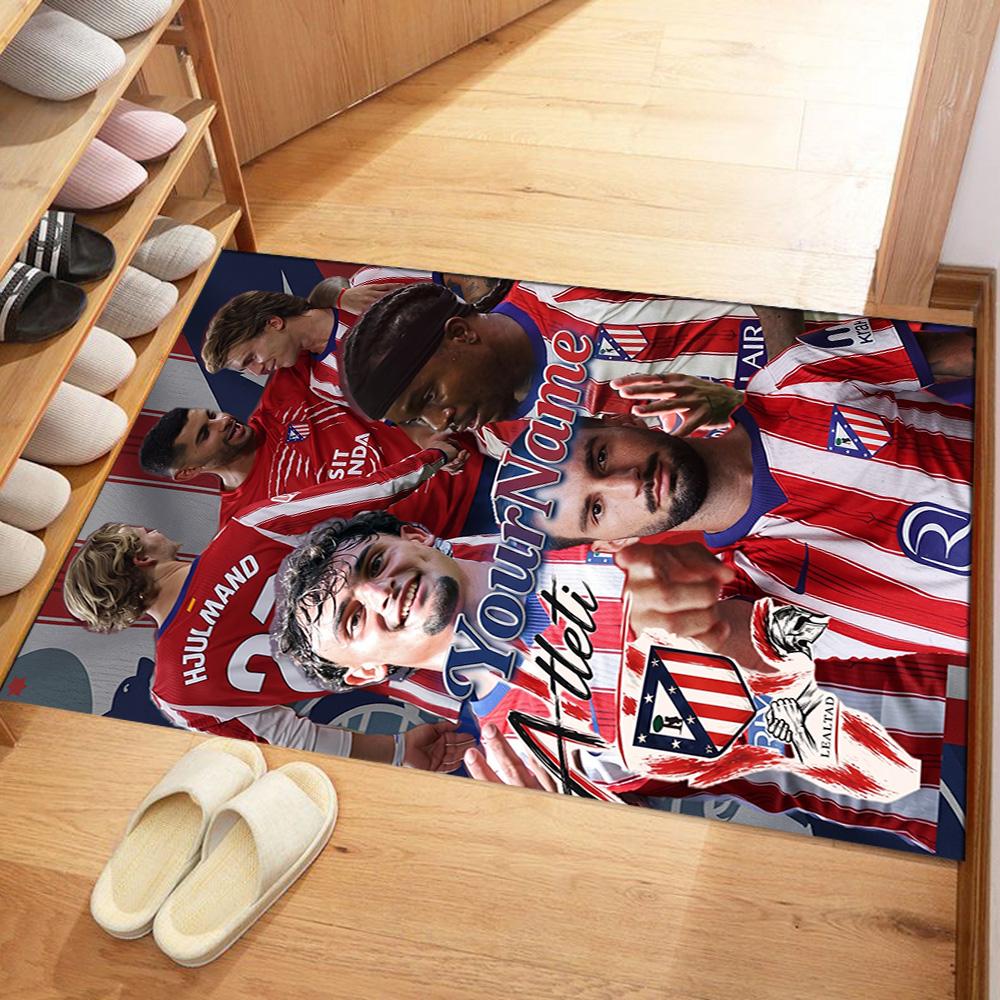 Atletico Madrid Customizable Name Floor Mat Perfect for Foyer Dormitory Living Rooms Decorate room Anti-slip Rug Office home decor Best for Christmas