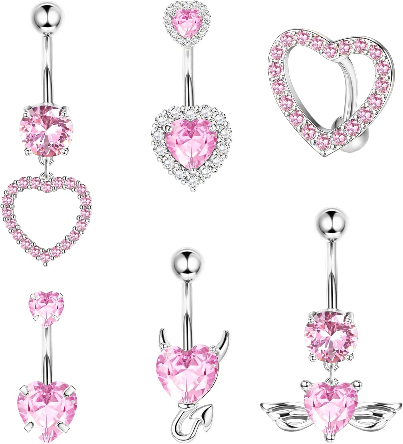 

Bobisty 14G Belly Button Rings 316L Surgical Steel Belly Button Rings for Women Teardrop Dangle Clicker Belly Piercing Jewelry Curved barbell&Navel & Bell Button Rings&Body
