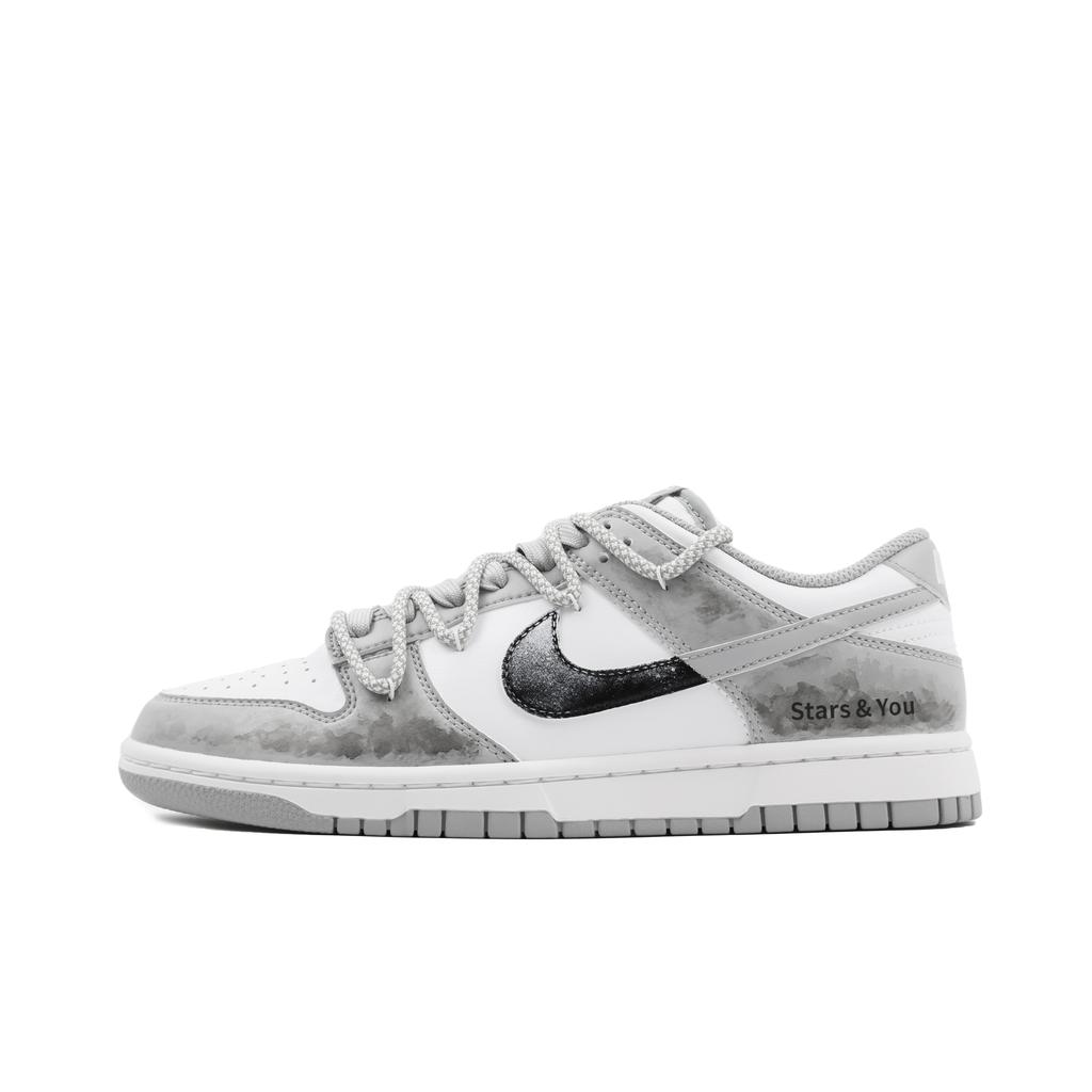 Nike Dunk Black White, Mist, Classic, Popular, Versatile Coverage Balance Abrasion Resistant Slip Resistant Low Top HF5441-105(Team384-BOX)